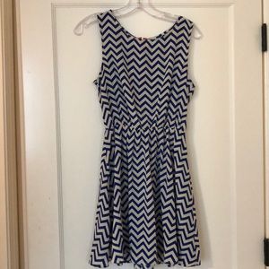 Blue chevron sun dress